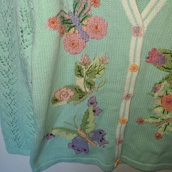 Storybook Knits Floral Cardigan Butterfly L - Picture 6 of 12